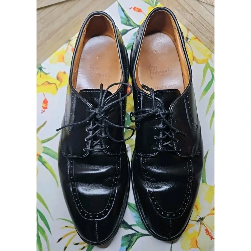 Allen Edmonds 10.5 Kingsley Black‎ Leather Oxford Lace Up Loafer Career #448